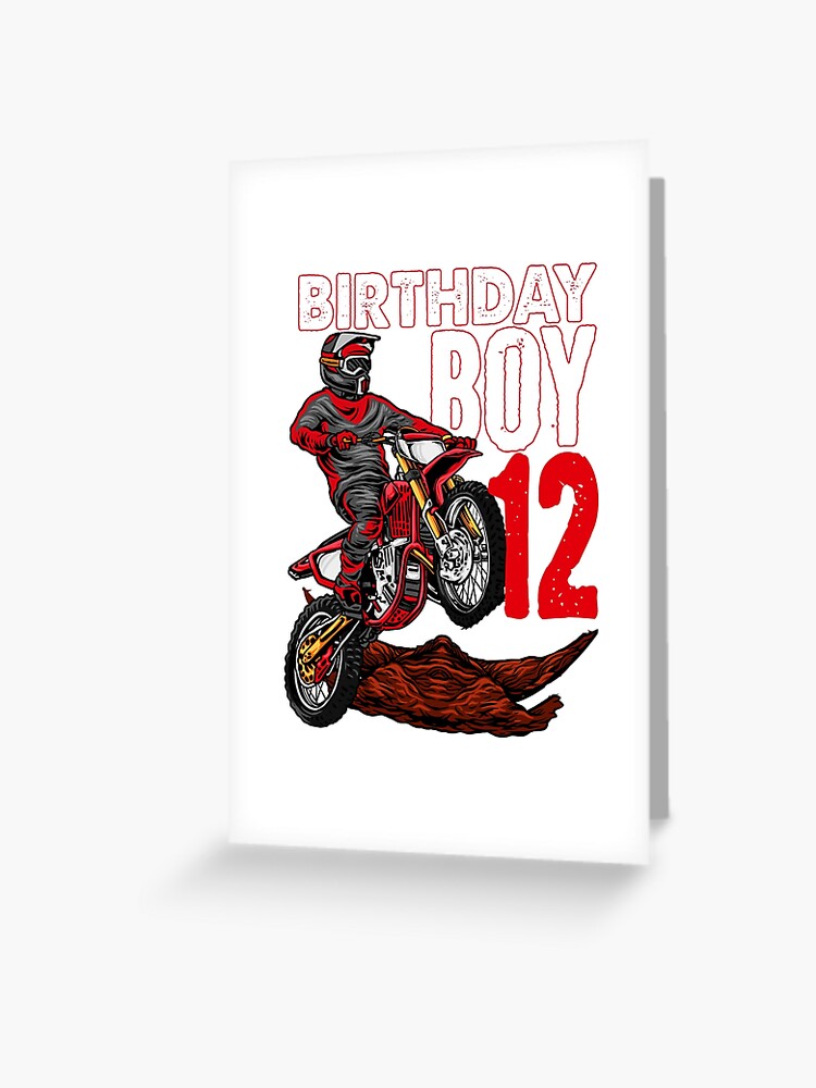 Motocross Birthday Shirt Motorcycle Themed 12th Birthday