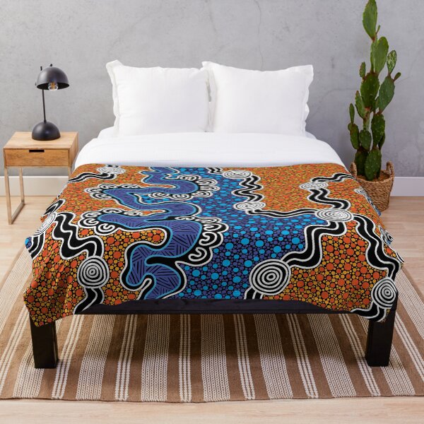 Authentic Aboriginal Art - Throw Blanket