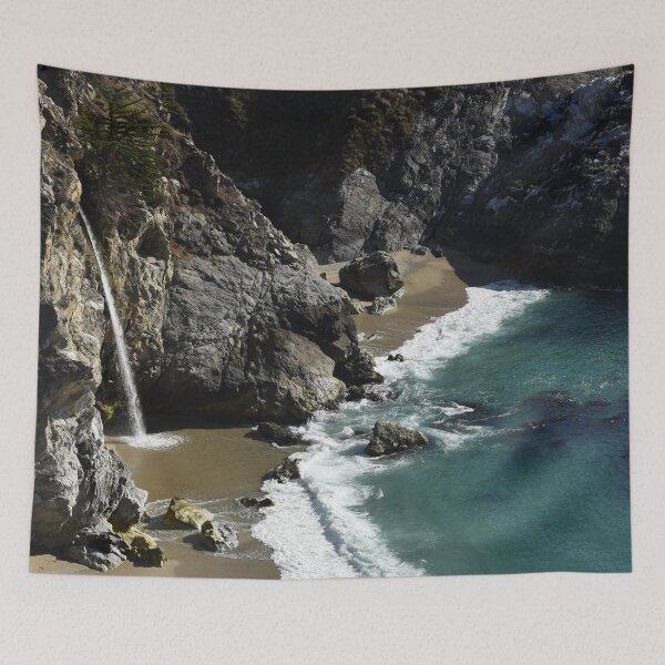 Item preview, McWay Falls Big Sur waterfall on the beach designed and sold by mariagram17.