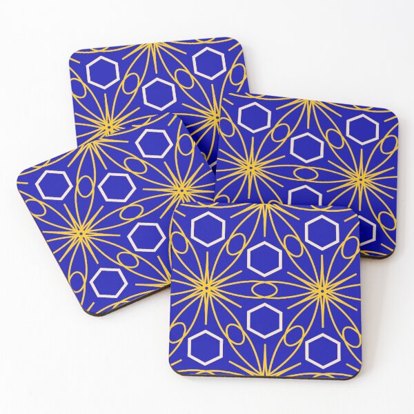 Item preview, Tile pattern luxurious hexagon Blue designed and sold by InkLove.
