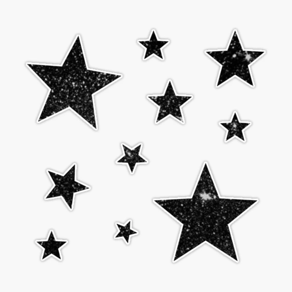 Glitter Stickers Stars 1 inch - Two Color Way / Black Light Activated –