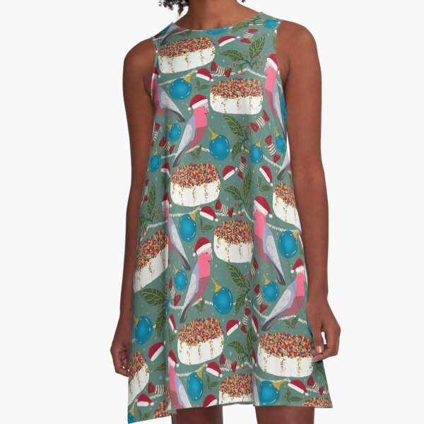 Christmas Australian Gallah Parrot Cockatoo A-Line Dress