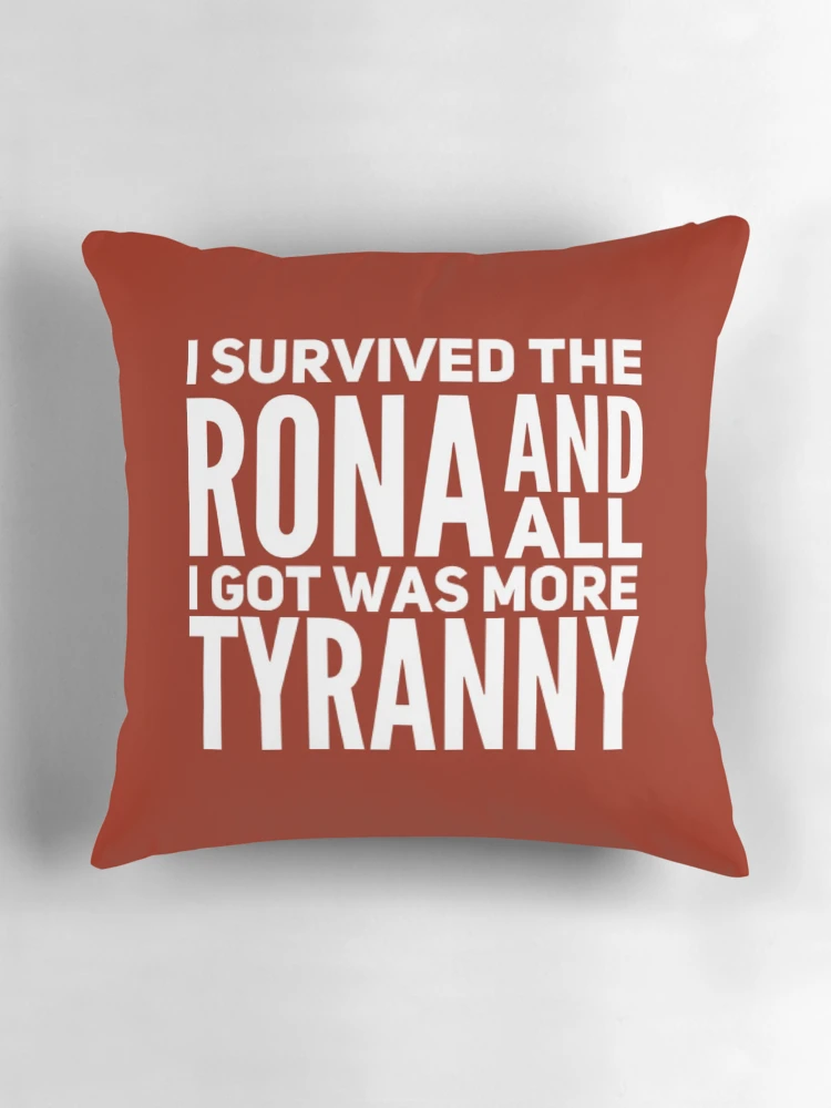 Thumbnail 3 of 4, Pillow, I Survived the Rona designed and sold by Jon Raso.