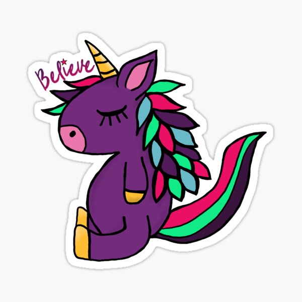 Lil Critters: Punky The Unicorn Believe Sticker