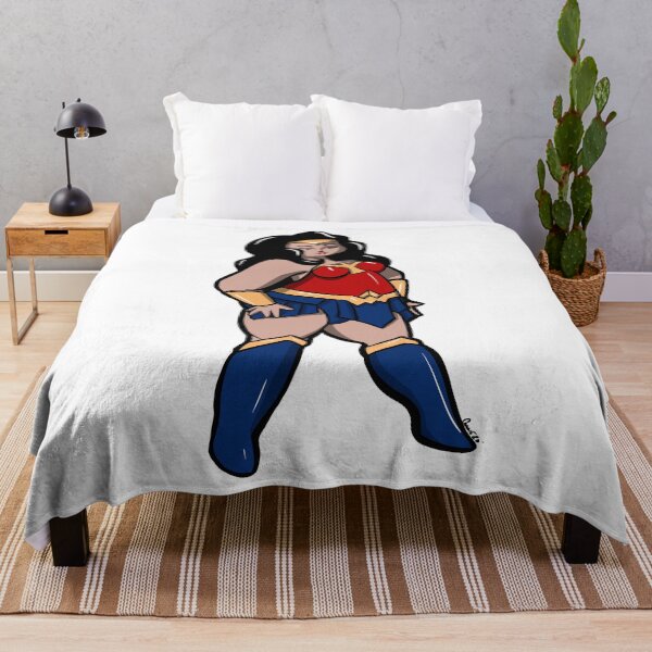 Item preview, BBW Body Positive Super Hero en rojo, dorado y azul designed and sold by Jetgirlcomet.