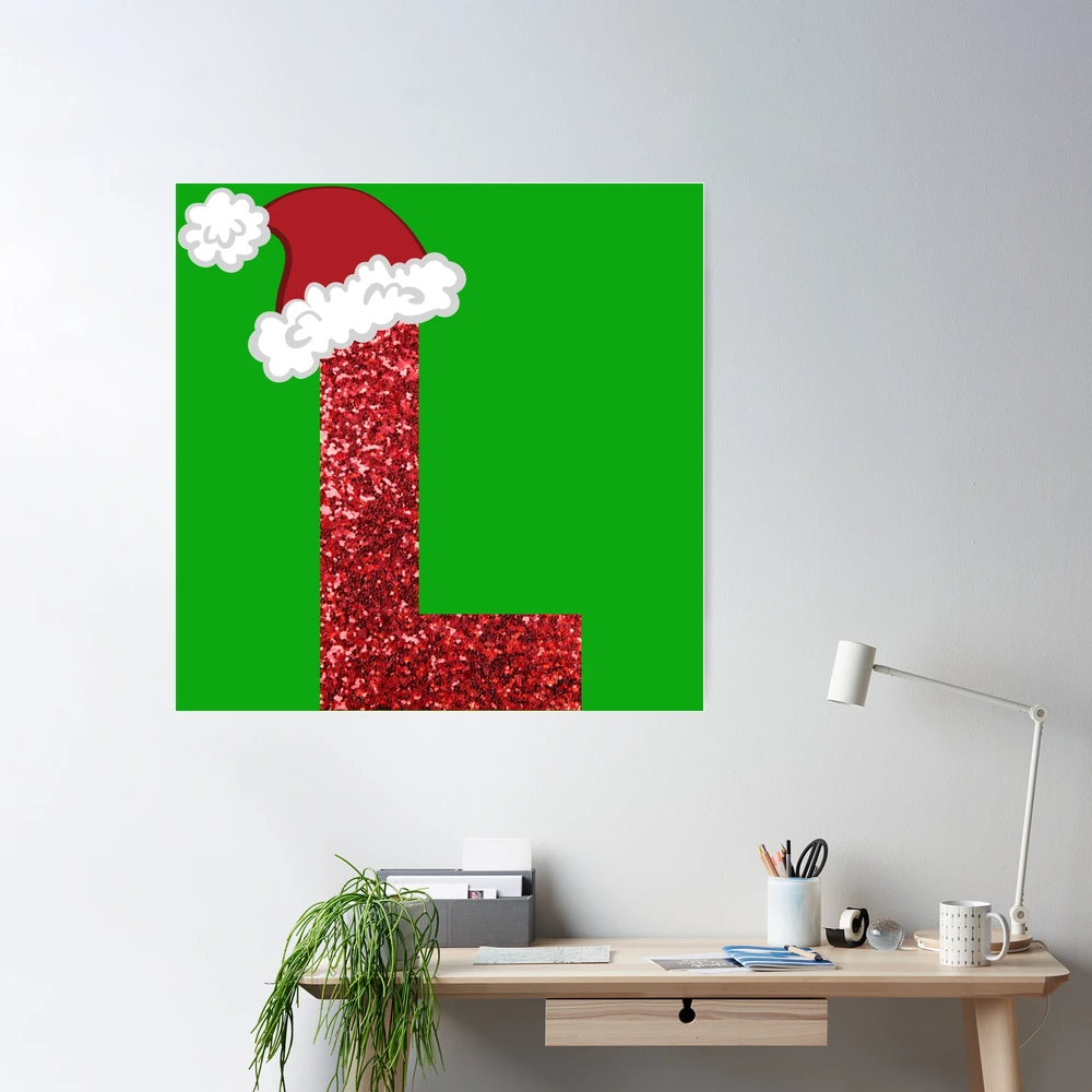 Sparkly Christmas Letter L Poster for Sale by LiveAndGlow