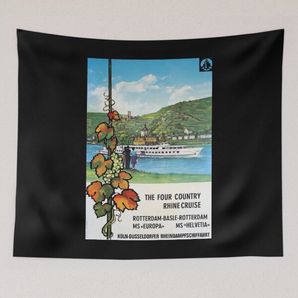 Item preview, Rhine Cruise retro poster designed and sold by CorasPosters.