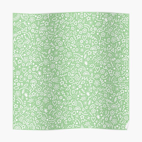 Doodles! White on Sage Green Wrapping Paper by Whoopsidoodle