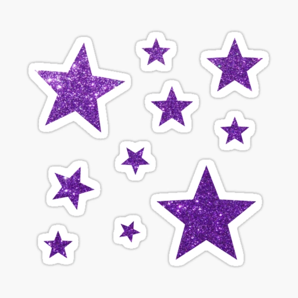 Purple Faux Glitter Stars Sticker for Sale by Felicity-K