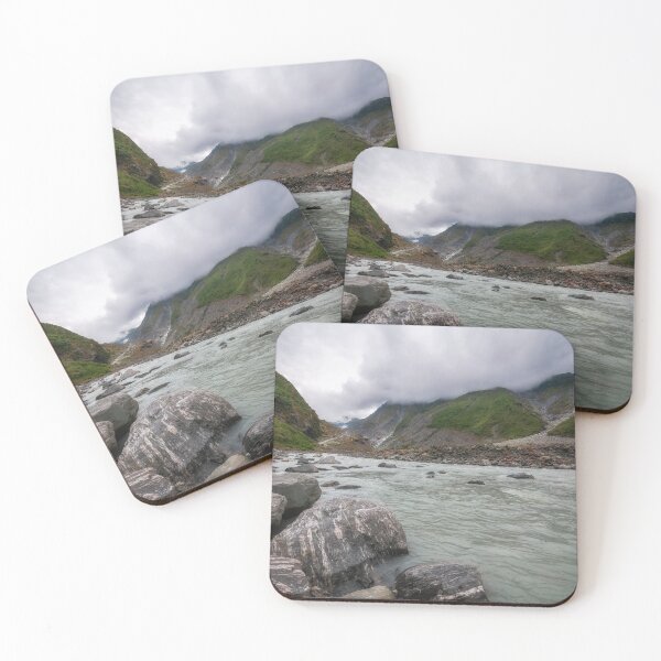 Item preview, Franz Josef Glacier Valley View from Waiho River with large boulders in the foreground. designed and sold by Danielasphotos.