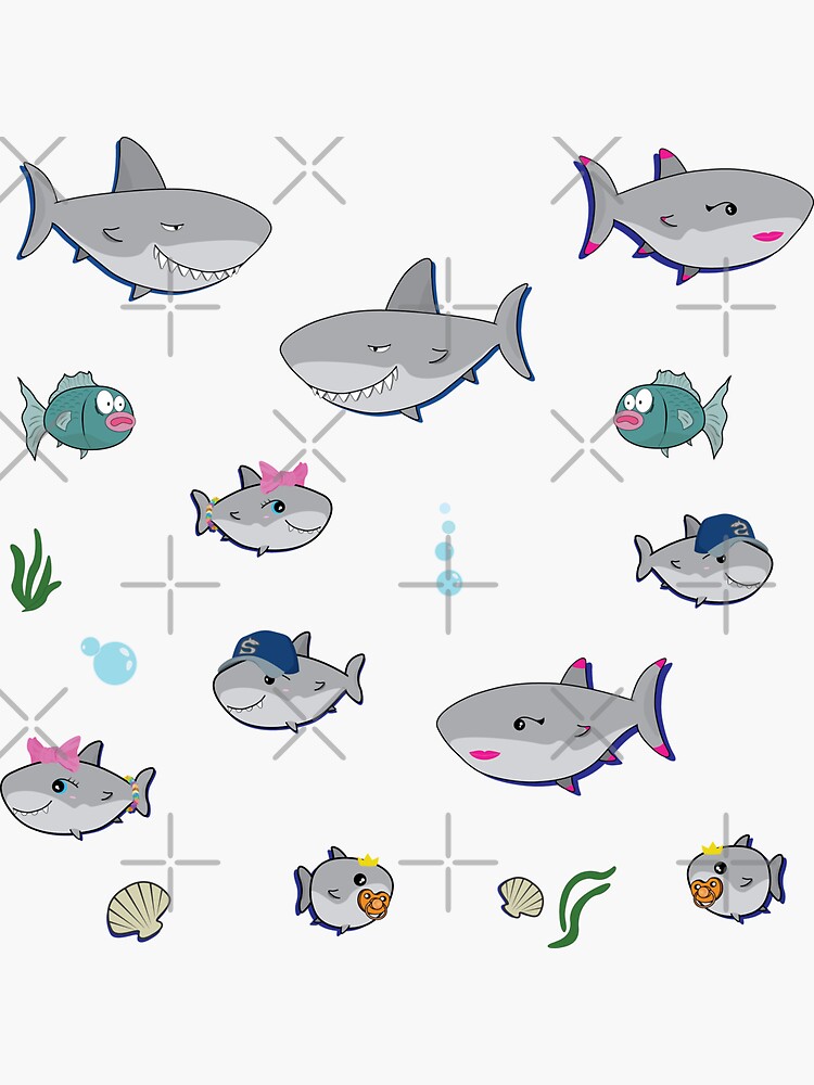"Sharks everywhere sticker pack" Sticker for Sale by rclwow Redbubble