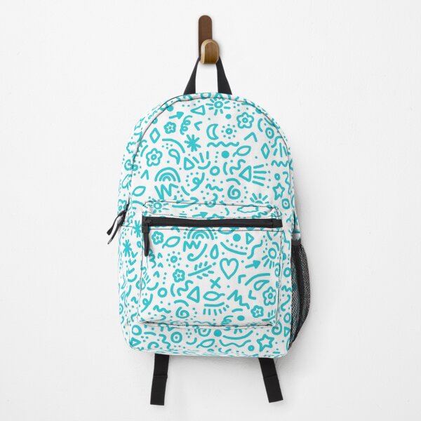 Item preview, Doodles! Teal Blue on White designed and sold by Whoopsidoodle.