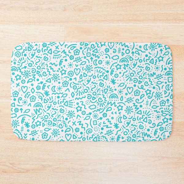 Item preview, Doodles! Teal Blue on White designed and sold by Whoopsidoodle.