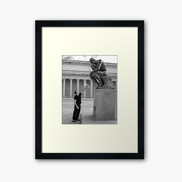 Robin Williams Giving 'The Thinker' Framed Art Print