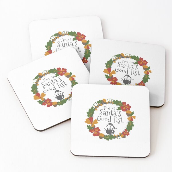 Item preview, I am on Santas Good List | Festive Snowman  Wreath Design designed and sold by InkItStudio.