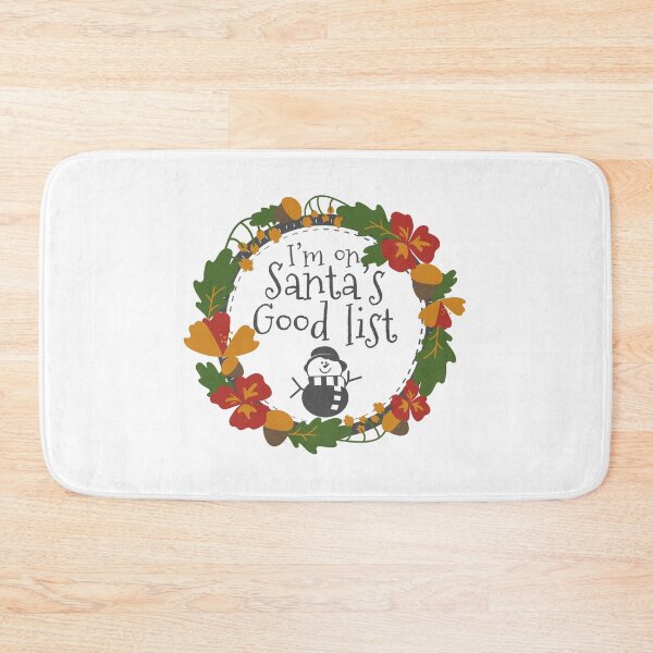 Item preview, I am on Santas Good List | Festive Snowman  Wreath Design designed and sold by InkItStudio.