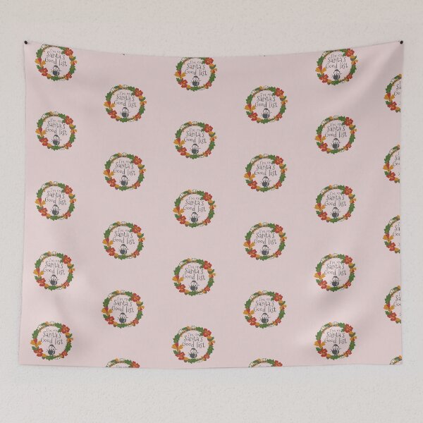 Item preview, I am on Santas Good List | Festive Snowman  Wreath Design designed and sold by InkItStudio.
