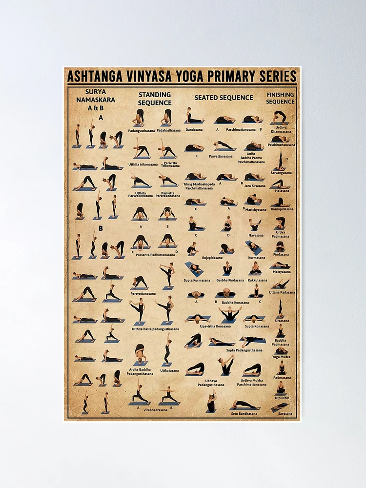 379874 Ashtanga Vinyasa Yoga Primary Series Ch WALL PRINT POSTER UK