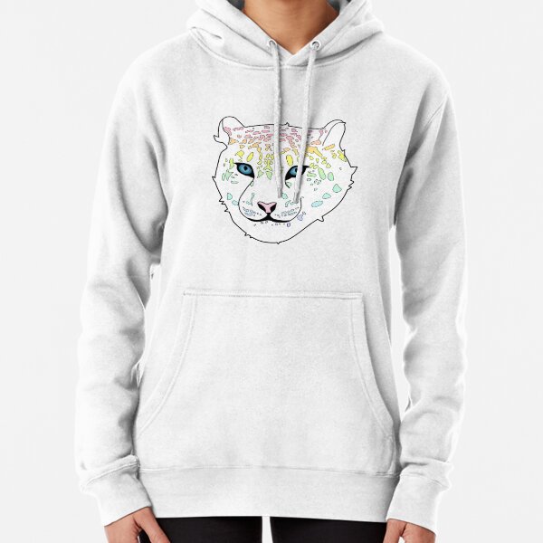 Rainbow Snow Leopard Pullover Hoodie