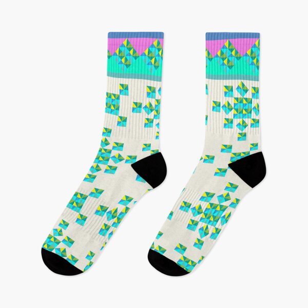 Item preview, Abstract Colorful Geo Diamond Pattern with Border in Blue, Pink and Turq designed and sold by IcArtsyOrigin8.