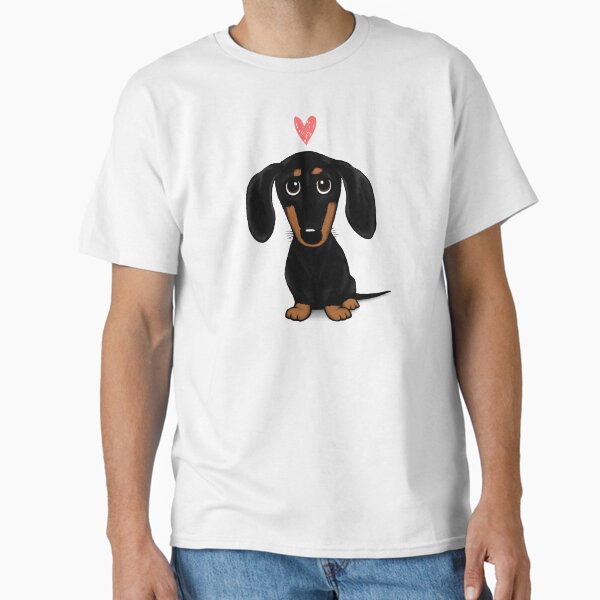 Item preview, Black and Tan Dachshund with Heart | Cute Cartoon Wiener Dog designed and sold by Jenn Inashvili.