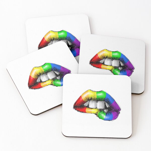 Item preview, Mouth rainbow biting lip designed and sold by InkLove.