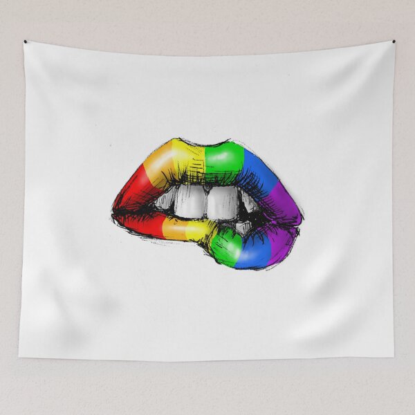 Item preview, Mouth rainbow biting lip designed and sold by InkLove.