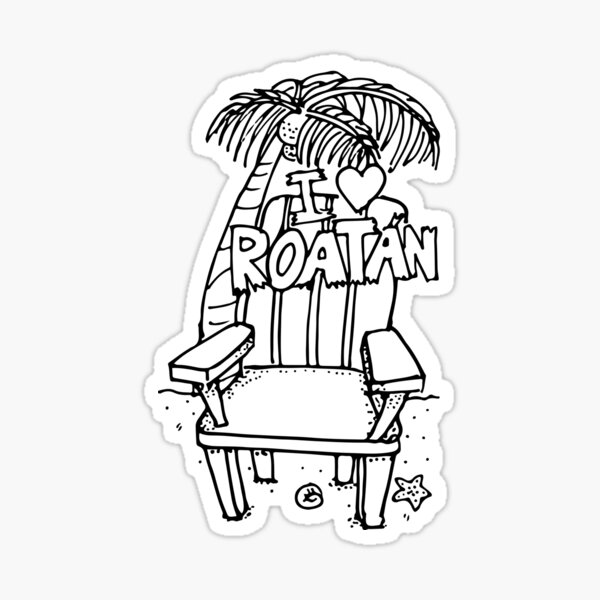 Item preview, I Love Roatan Beach on Chair Tattoo designed and sold by Romanii13.