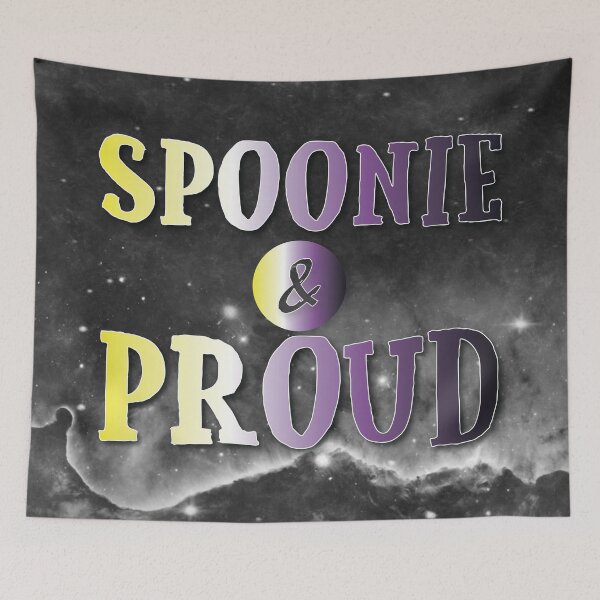 Item preview, Non-binary: Spoonie and Proud designed and sold by PrettySickArt.