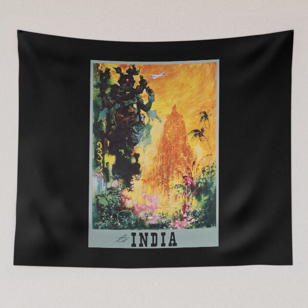 Item preview, India retro poster designed and sold by CorasPosters.