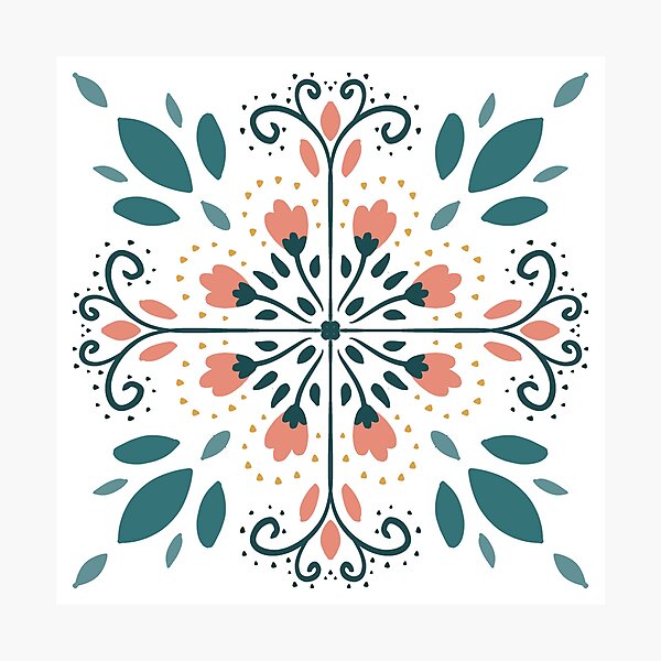 Item preview, Folklore Floral Moroccan Style Tile designed and sold by VictoriaRandall.