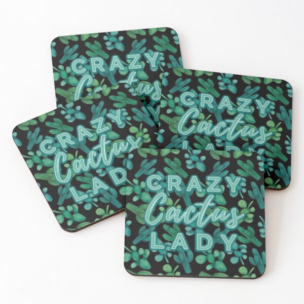 Item preview, Green Blue Watercolour Crazy Cactus Lady Cactus Pattern designed and sold by marta-maria.