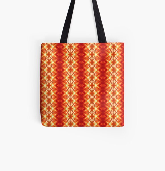Orange Flower Diamond All Over Print Tote Bag