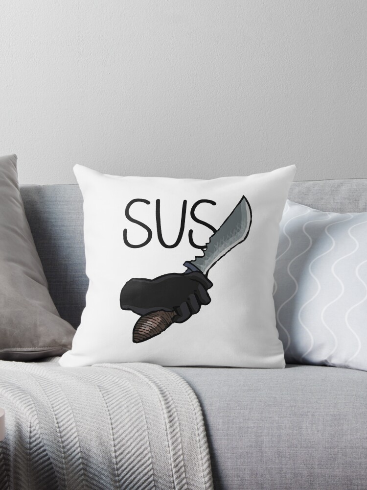 Sus Gaming Meme Impostor Kinda Sus Video Gamer Gift Sus Throw Pillow