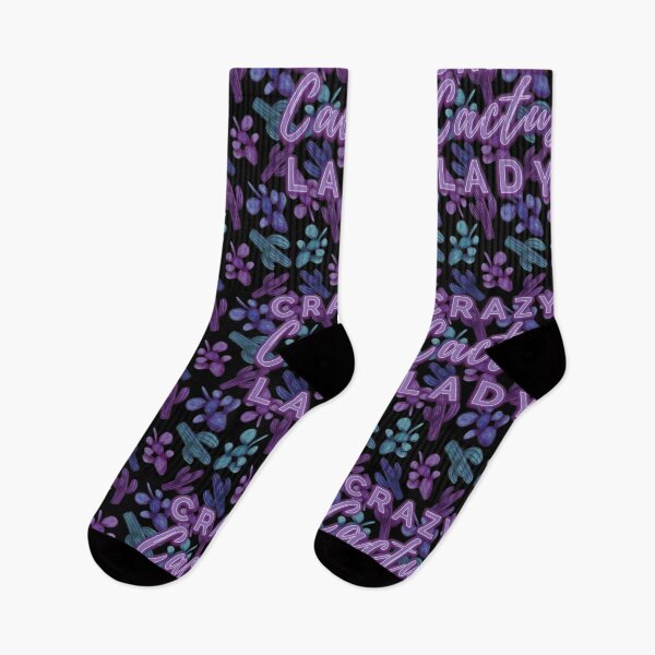 Item preview, Purple Blue Watercolour Crazy Cactus Lady Cactus Pattern designed and sold by marta-maria.