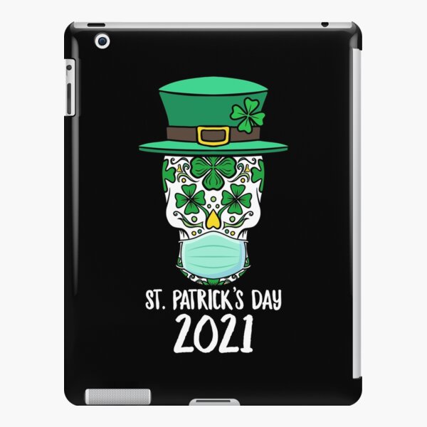 St Patrick S Day Of The Dead Shirt Gift Women Men Sugar Skull Green Heart Shamrock Rose Flower Ipad Case Skin By Sifoustore Redbubble