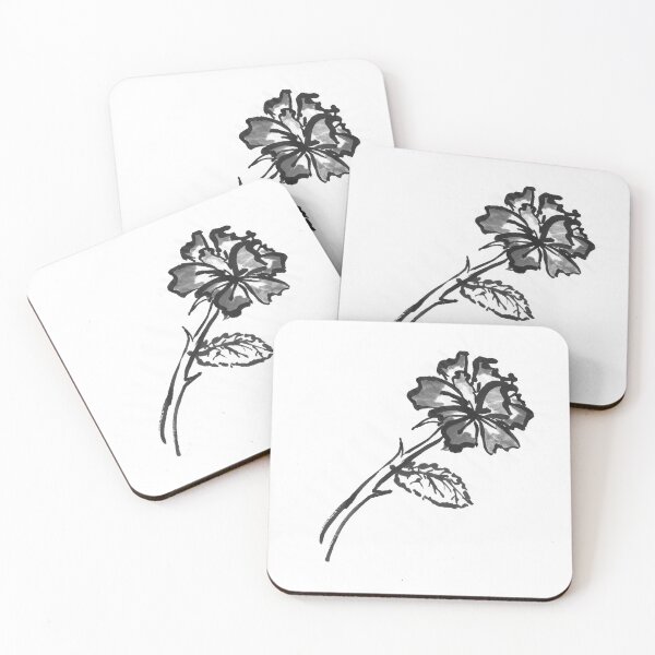 Item preview, Ink Paint White Rose Print designed and sold by Talia Felix.
