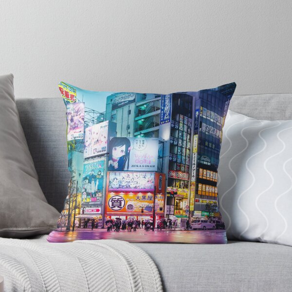 Item preview, Anime Akihabara Neon Dream many colourful reflection on the wet streets designed and sold by TokyoLuv.