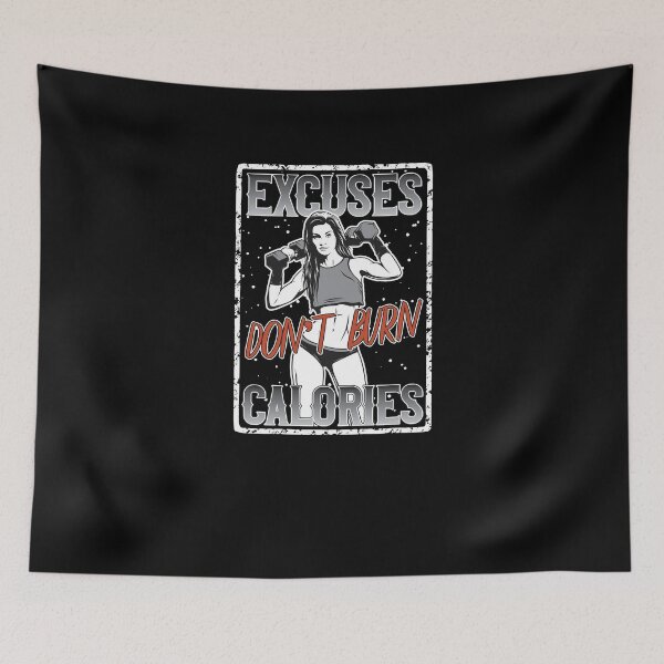 Item preview, Female Bodybuilder Excuses Don't Burn Calories designed and sold by Two Left Hands Design.