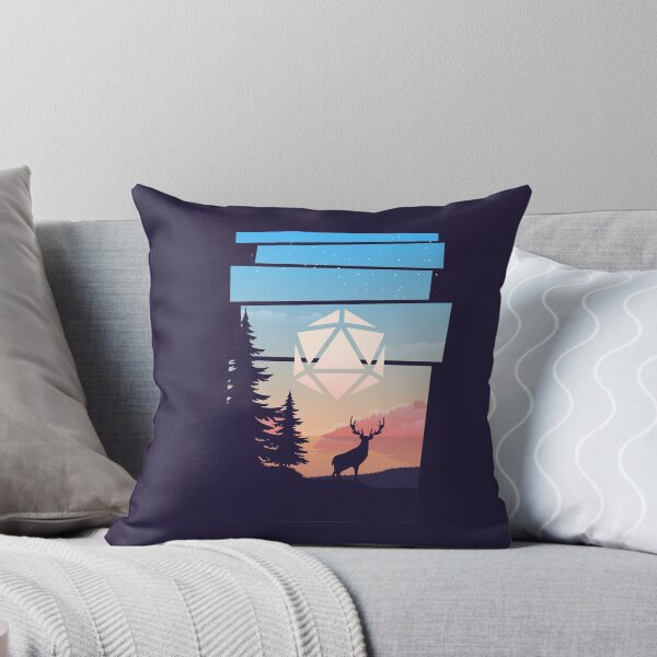 Item preview, Forest Sunset Deers Polyhedral D20 Dice Sun RPG Landscape designed and sold by pixeptional.