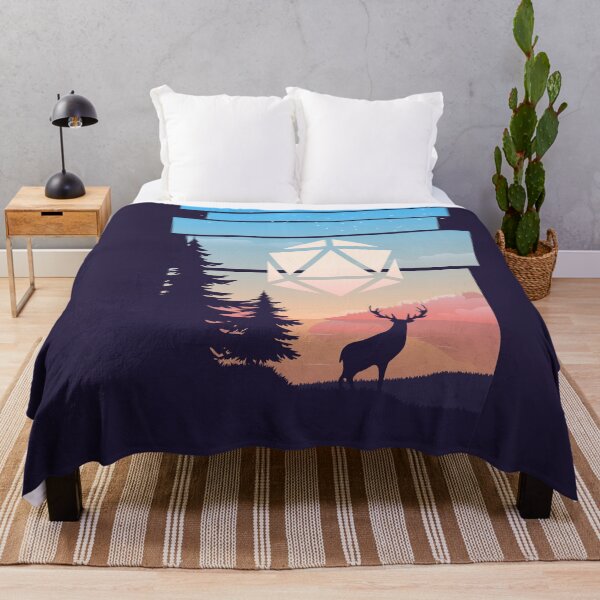 Item preview, Forest Sunset Deers Polyhedral D20 Dice Sun RPG Landscape designed and sold by pixeptional.