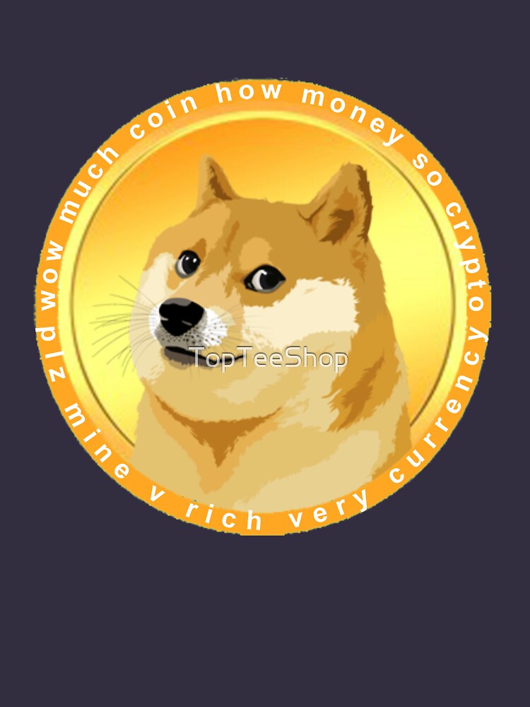 "Dogecoin Funny Dog Meme Coin Crypto Currency Doge" Essential T-Shirt