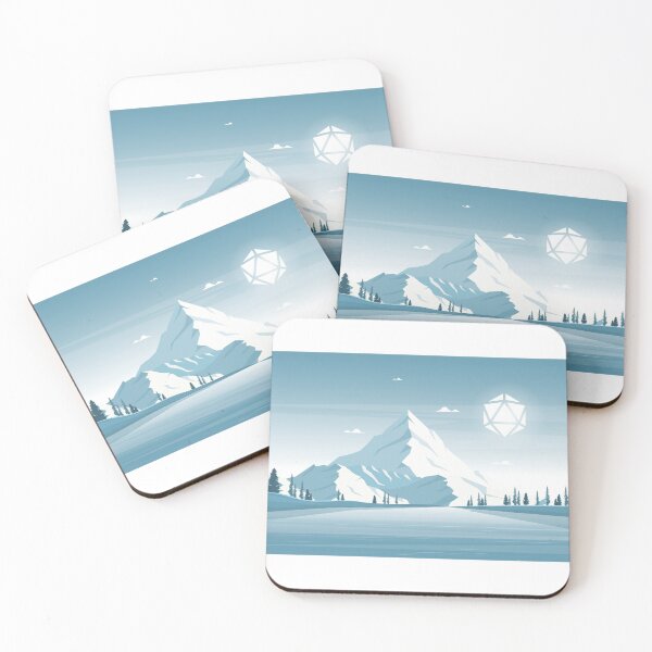Item preview, Snowy Mountain Hiking Polyhedral D20 Dice Sun RPG Landscape designed and sold by pixeptional.