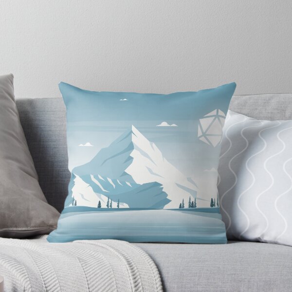Item preview, Snowy Mountain Hiking Polyhedral D20 Dice Sun RPG Landscape designed and sold by pixeptional.
