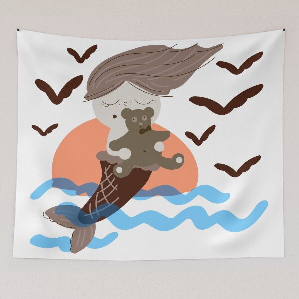 Item preview, mermaid with a Teddy bear designed and sold by R-728.