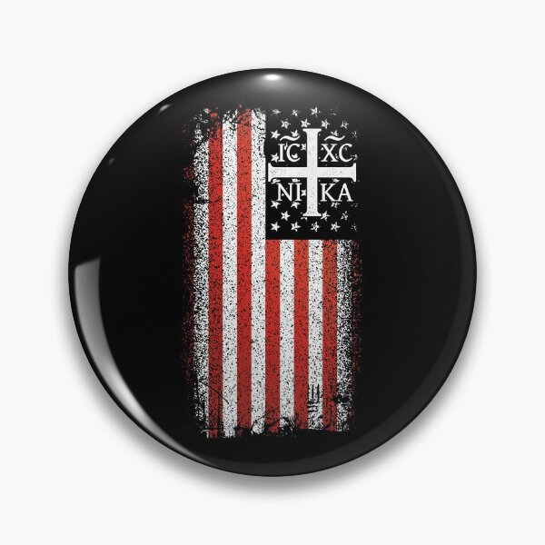 Item preview, ICXC NIKA Christogram Cross American Flag Christian designed and sold by h44k0n.