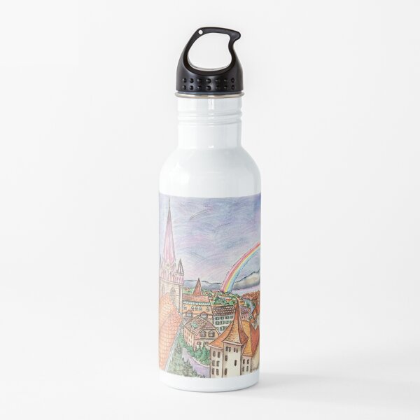 Rooftops over Lausanne Water Bottle