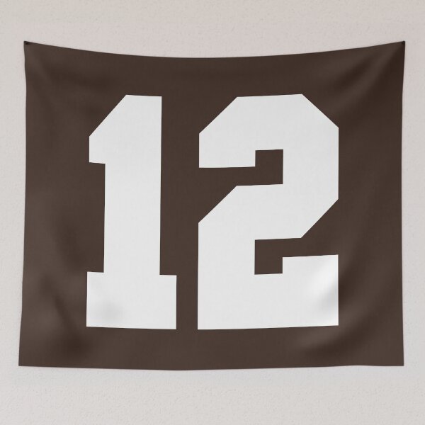 Item preview, 12 Number Cleveland Sports Twelve Brown Jersey designed and sold by HelloFromAja.