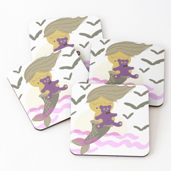 Item preview,  mermaid with a Teddy bear and sun designed and sold by R-728.