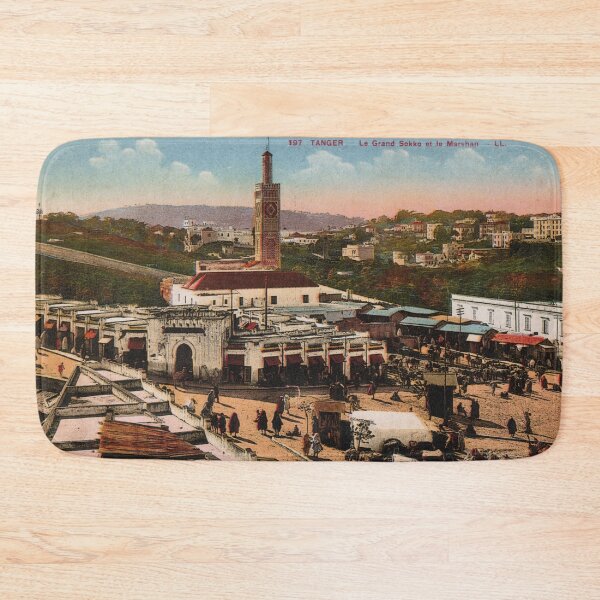 Item preview, Tangier or Tangiers Morocco Old Postcard Grand Socco and Marshan designed and sold by Talia Felix.